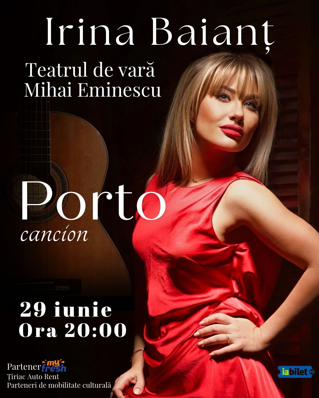 Comunicat de presa: Irina Baianț, un artist al excelenței, aduce Porto Canción la Teatrul de Vară „Mihai Eminescu” pe 29 iunie